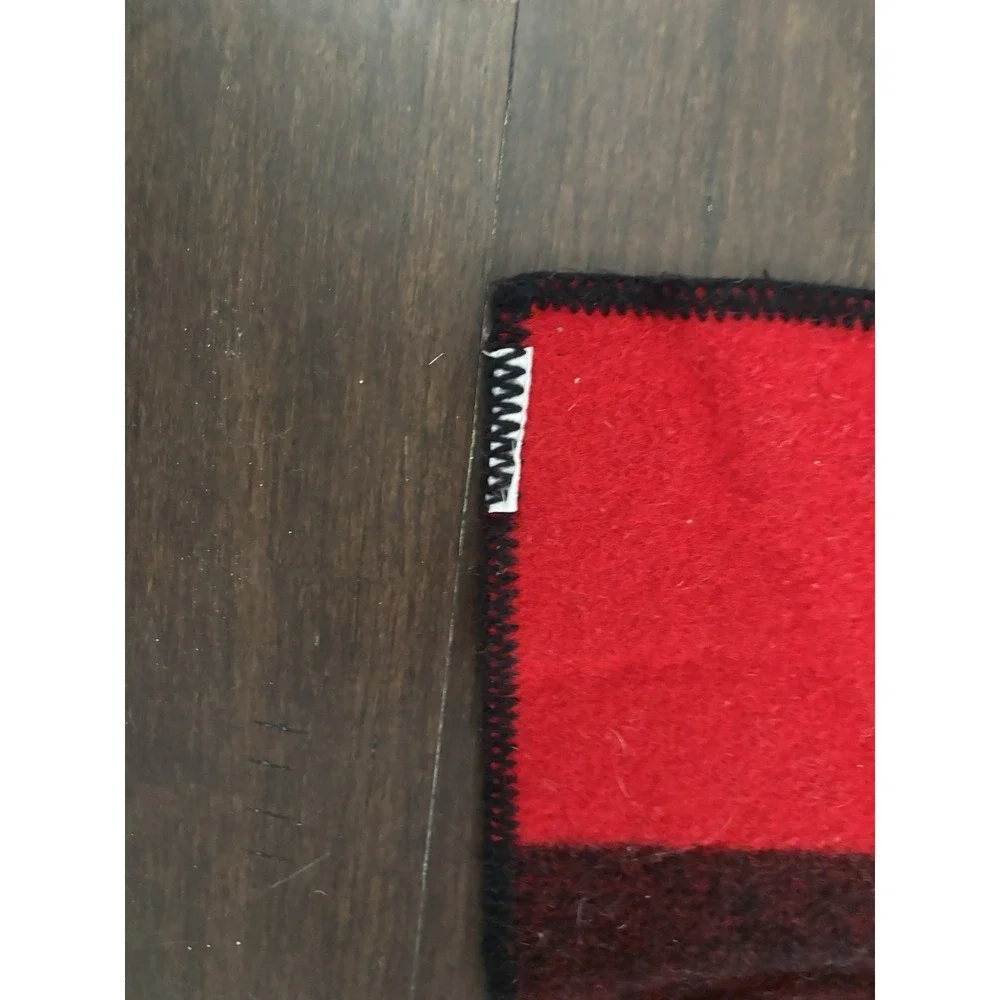 Red And Black Stripe Wool Blanket 50
